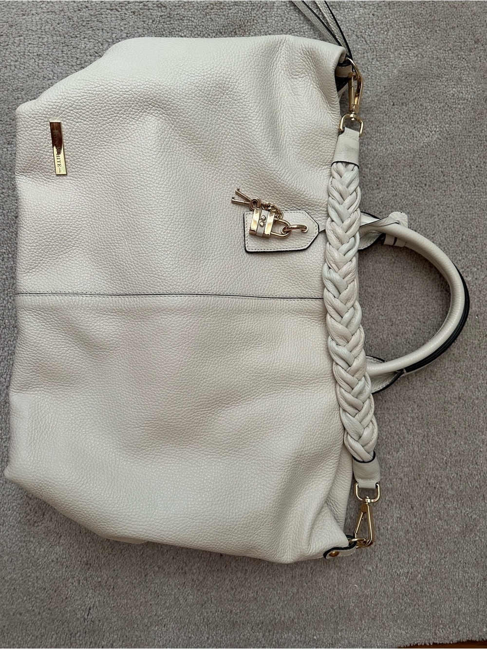 Ron White ice colour Leather Braided-Handle Bonnyvale bag